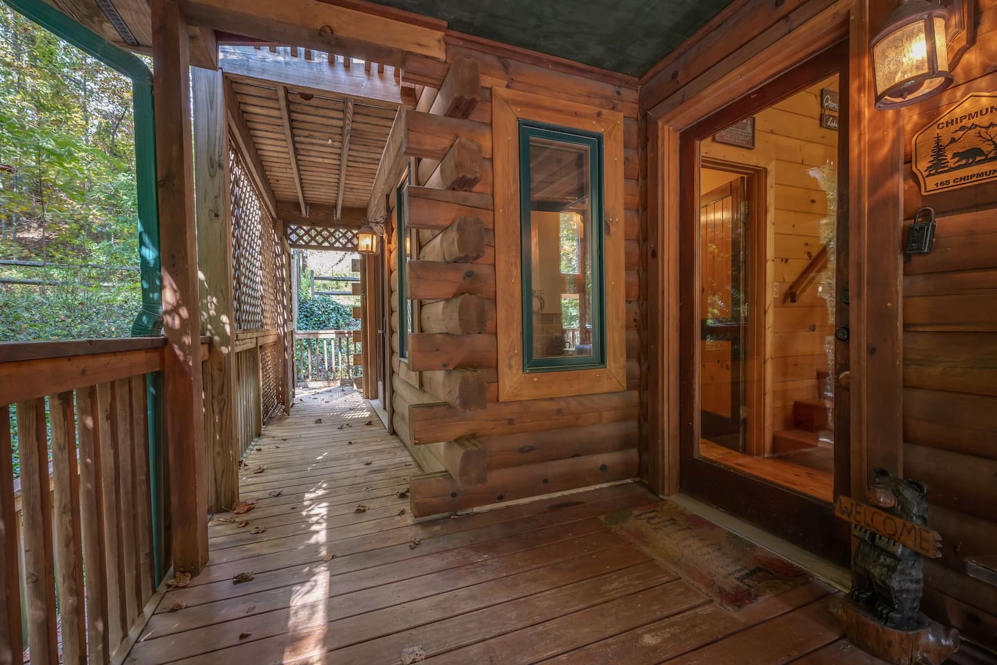 Walkway to the front door from parking area. Parking for up to 6 cars.