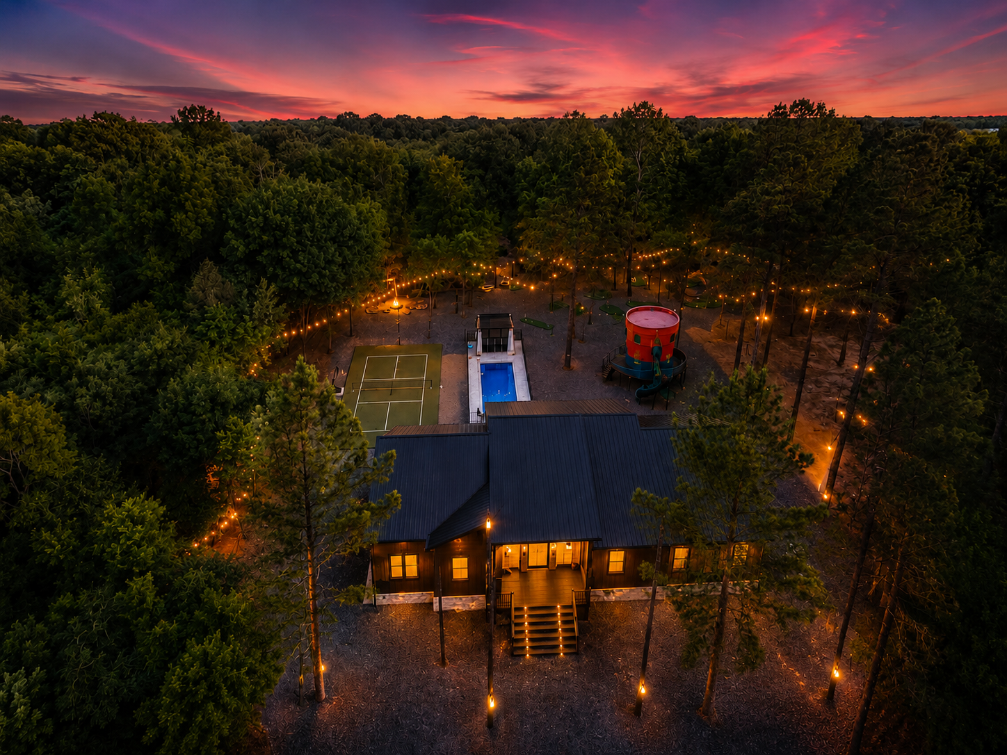 Outdoor Oasis: Enjoy sunsets by the pool, play tennis, and unwind surrounded by nature!