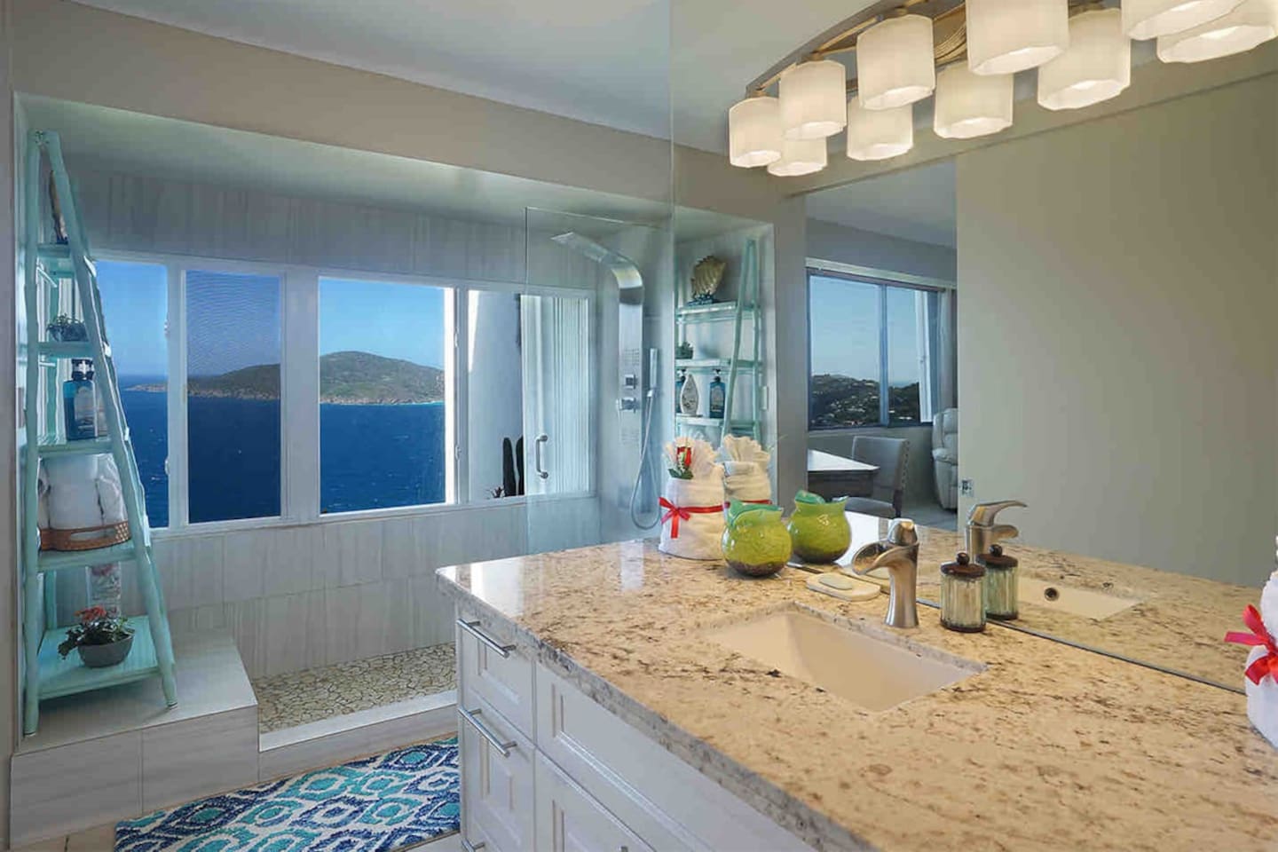 Remodeled bathroom with incredible views