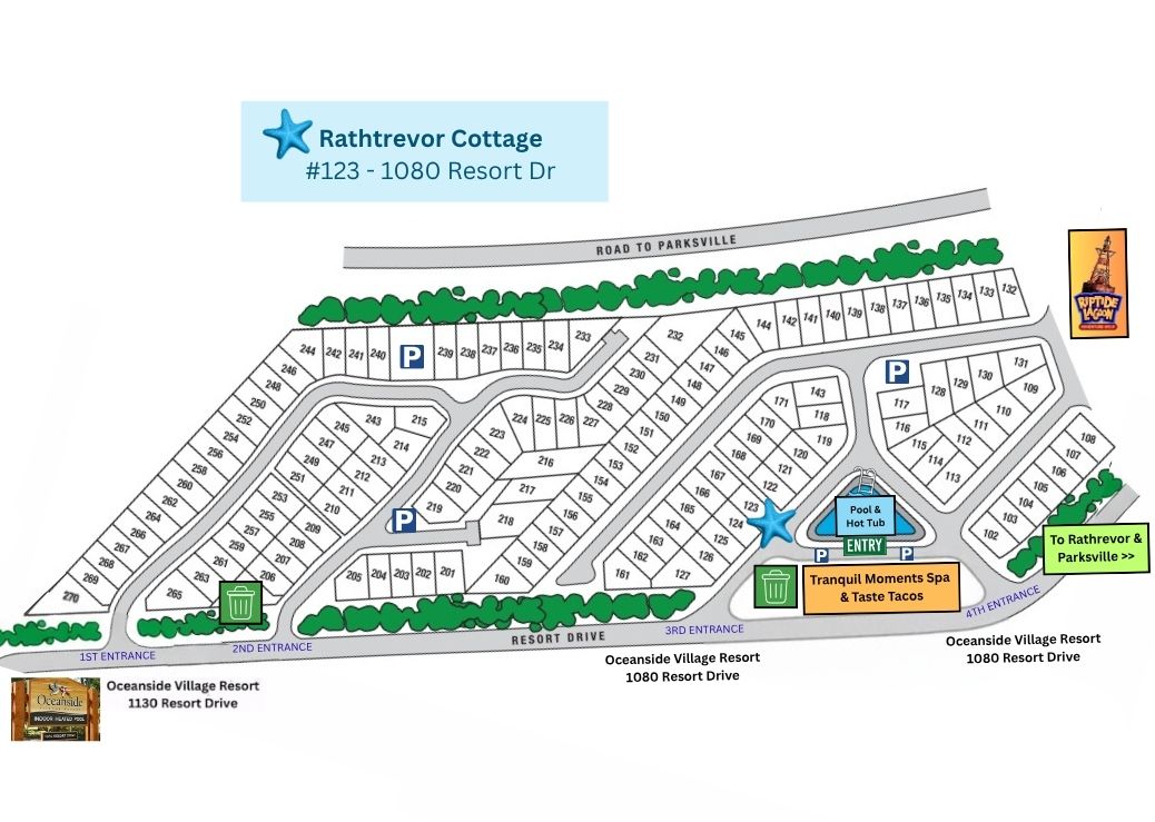 Resort map to locate your cottage easily