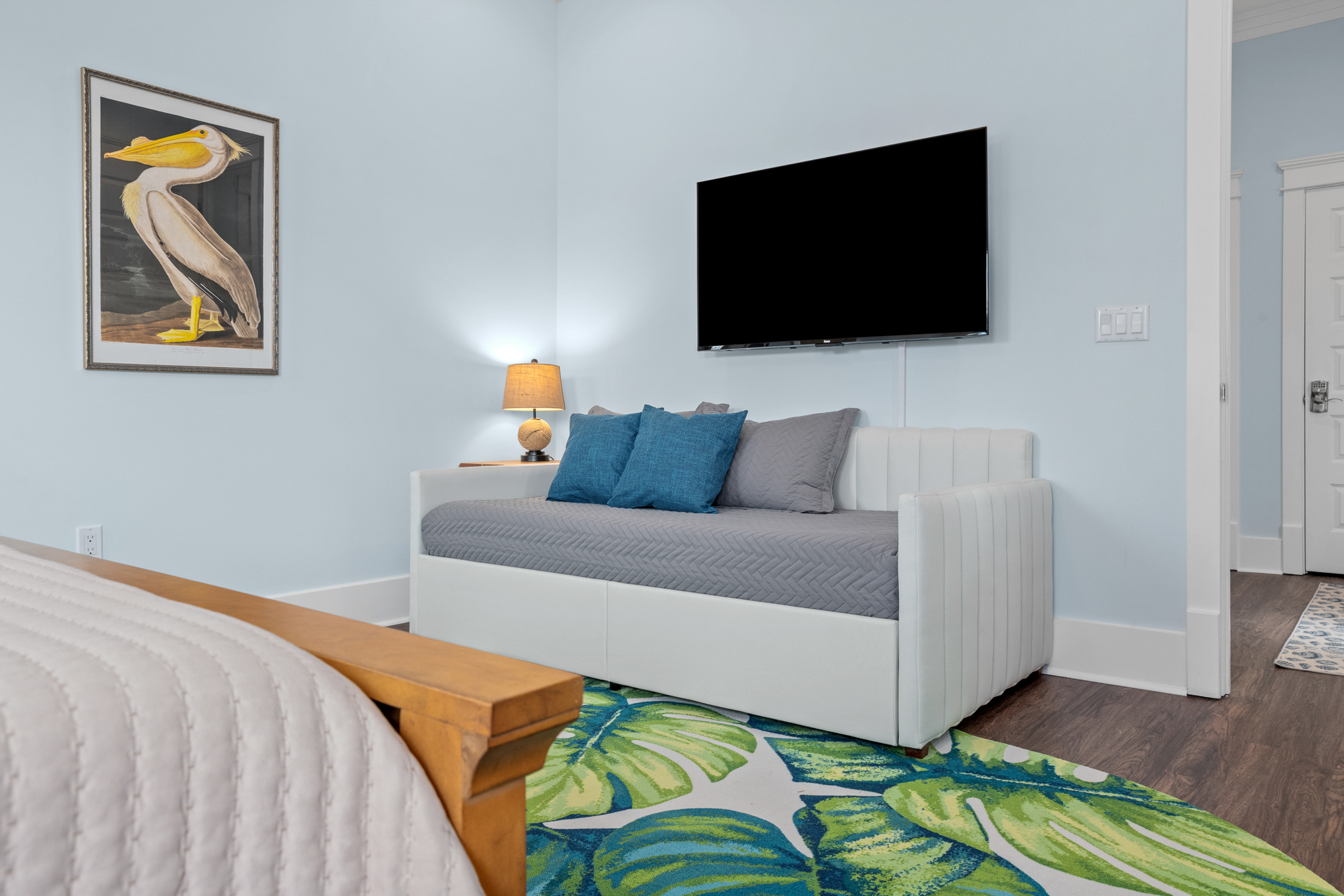 No more fighting over who has to sleep on the lumpy pullout couch. The master bedroom has plenty of room and includes a daybed with a real mattress.