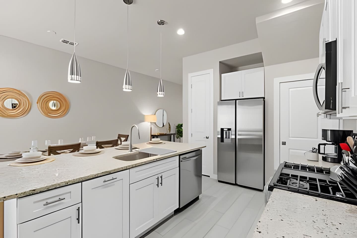 A bright, airy kitchen with plenty of space to prepare your meals. 
