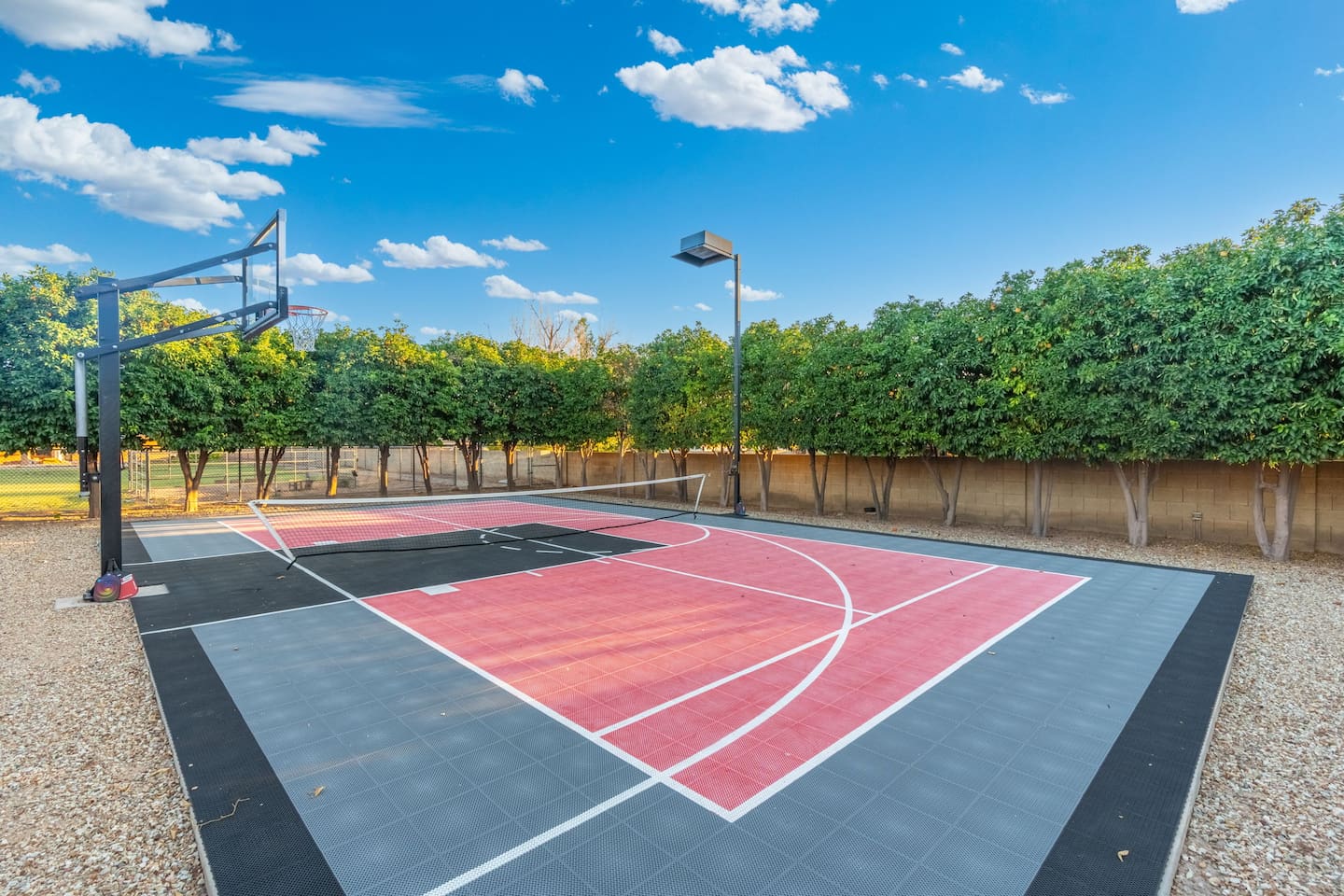 This sport court is designed for high-energy games and relaxing desert views.

