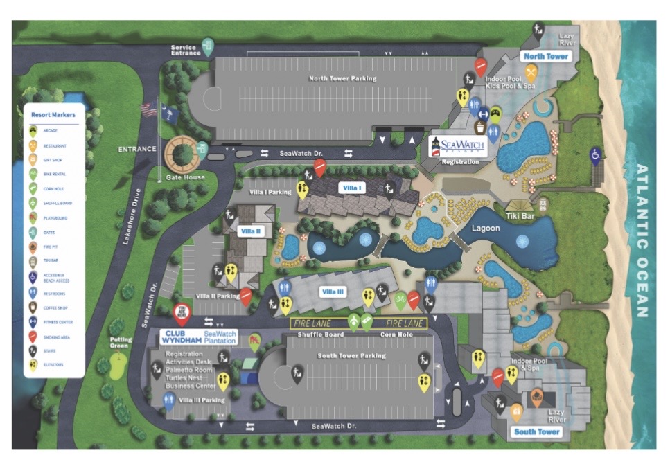 Map of SeaWatch Resort