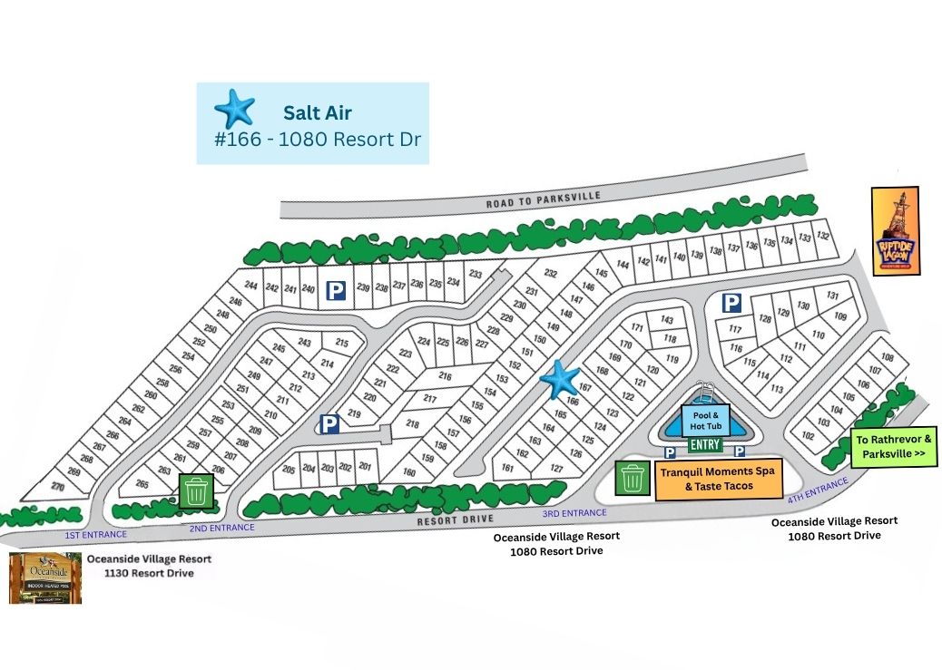 Resort map to locate your cottage easily