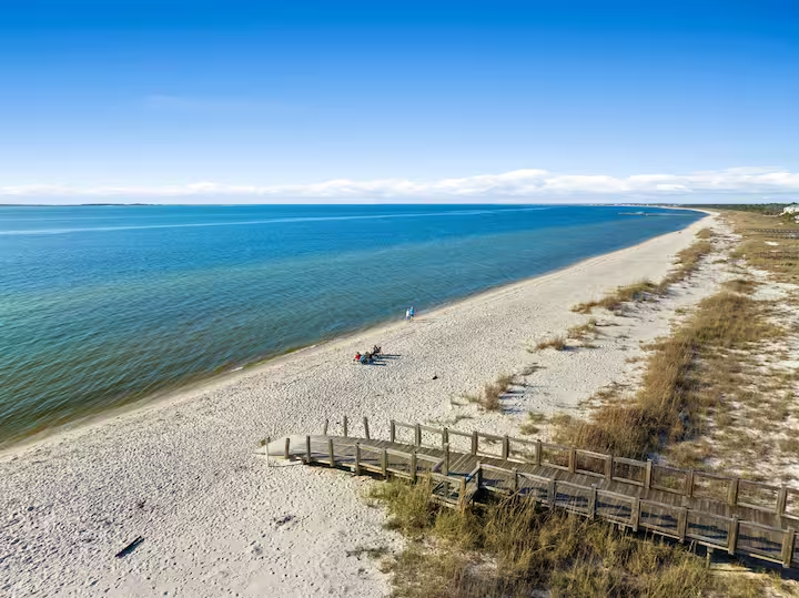 Serene stretches of sugar white sand