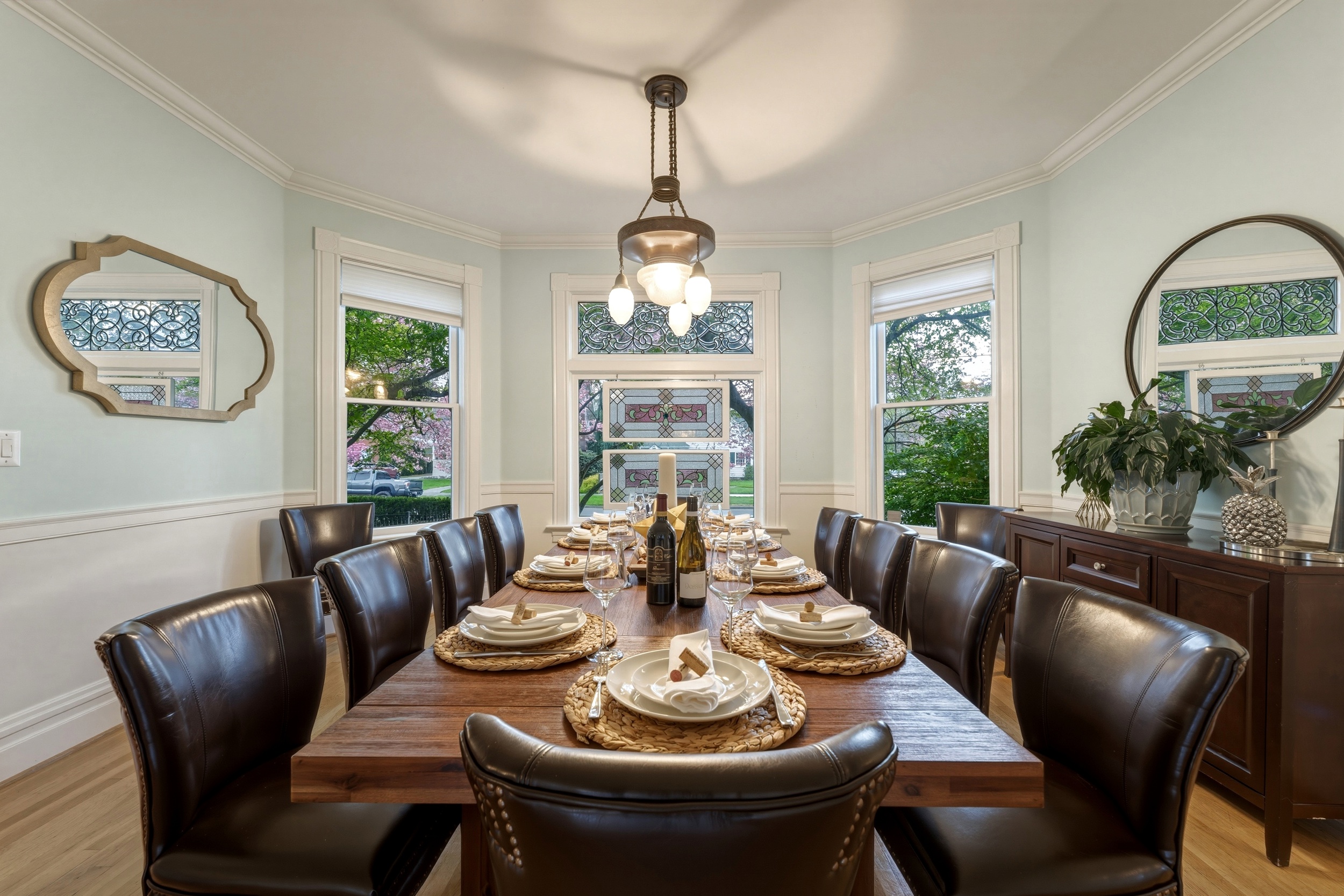 Large dining table comfortably seats12 guests, making it perfect for shared meals, celebrations, and long evenings spent together.