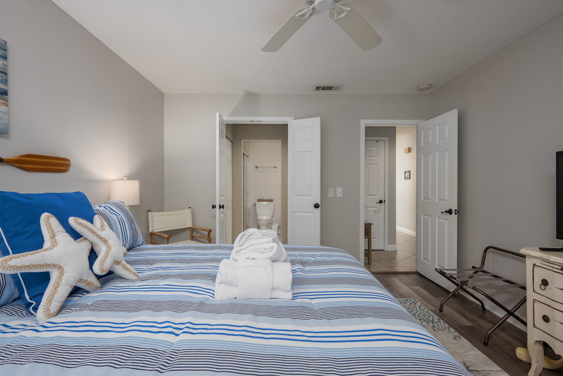 Primary bedroom view to hallway