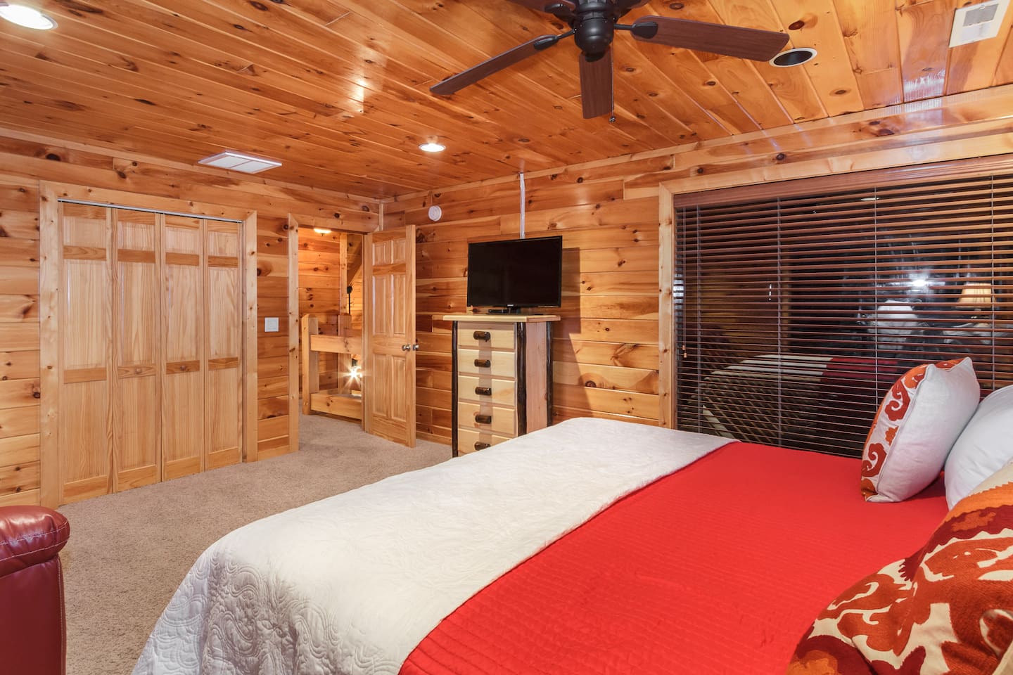 Upstairs bedroom with king bed.