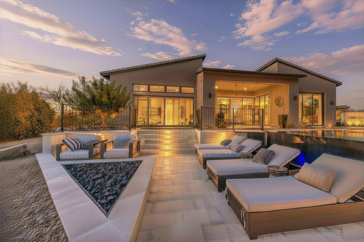 Sip, sit, and savor the desert night with our signature pool lounge area.