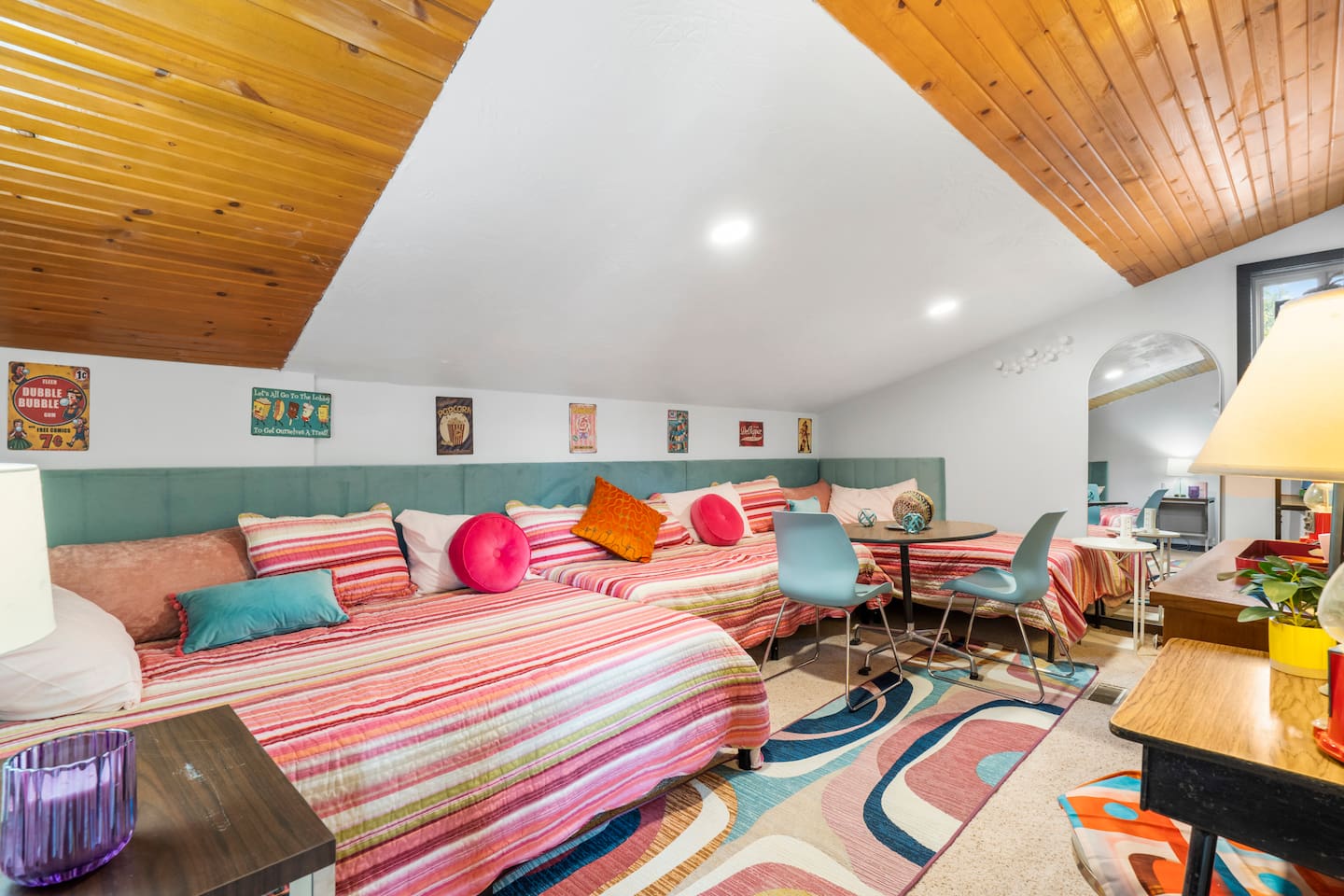 Upstairs movie lounge bedroom
