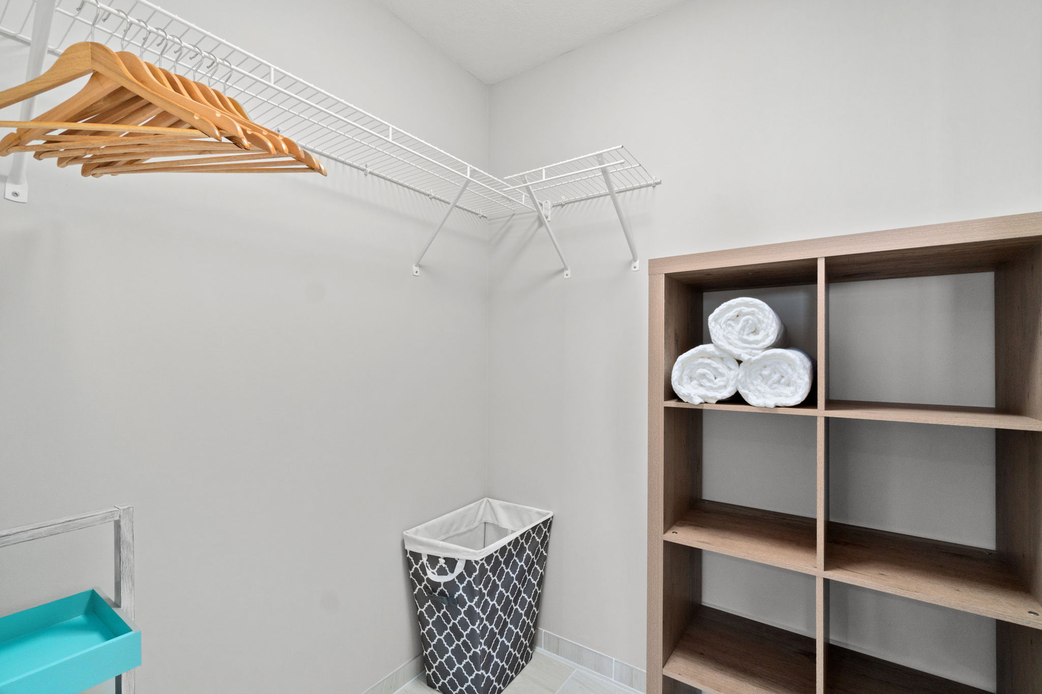 Spacious walk-in master closet