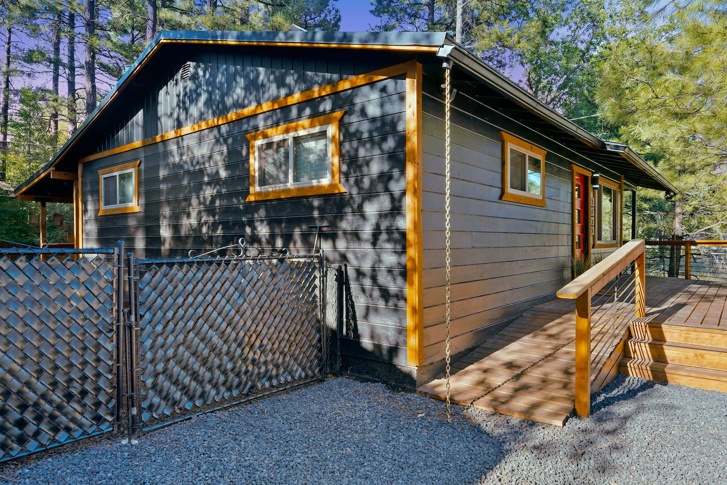 Wheelchair ramp available, everyone is welcome. RV gate to pull in the RV, too!