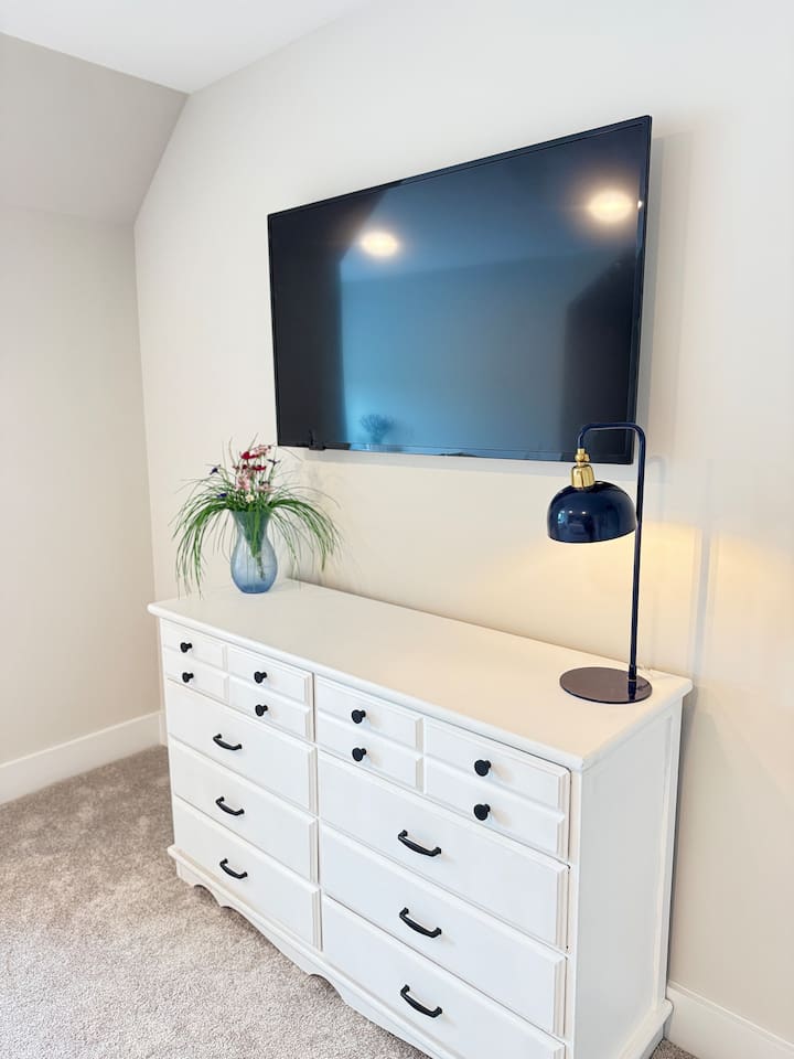 Every bedroom in Blueberry Bay has a large flat screen tv  (even the bunk room!) we spoil our guests! 