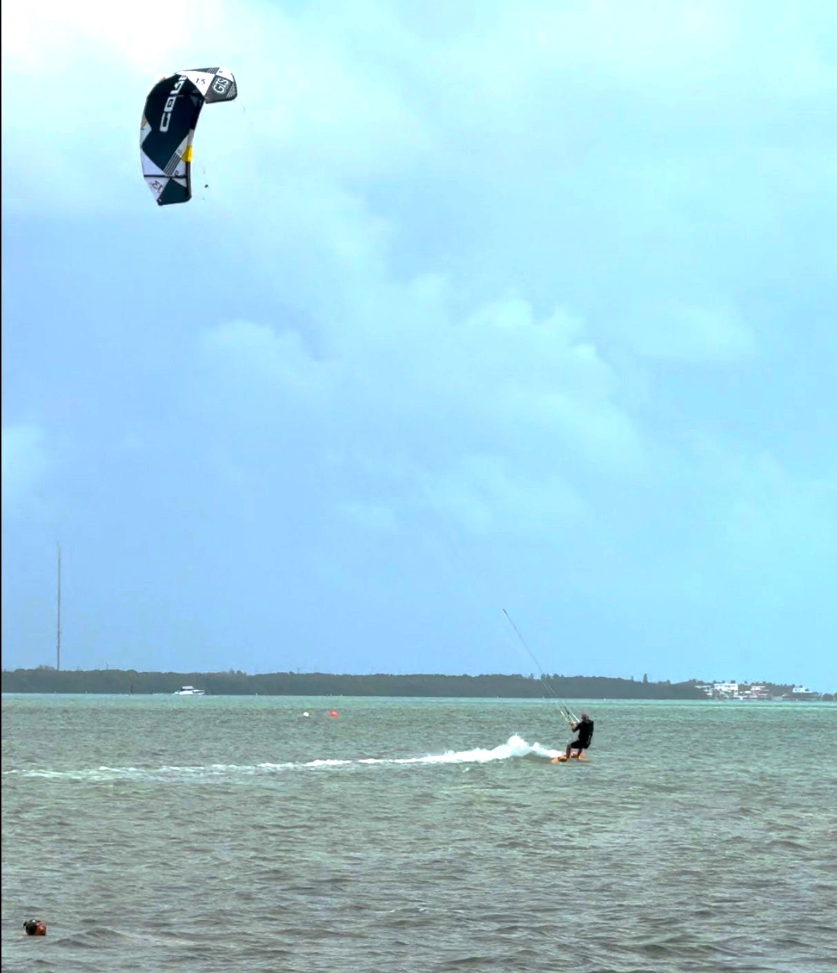 Kite surfing off beach