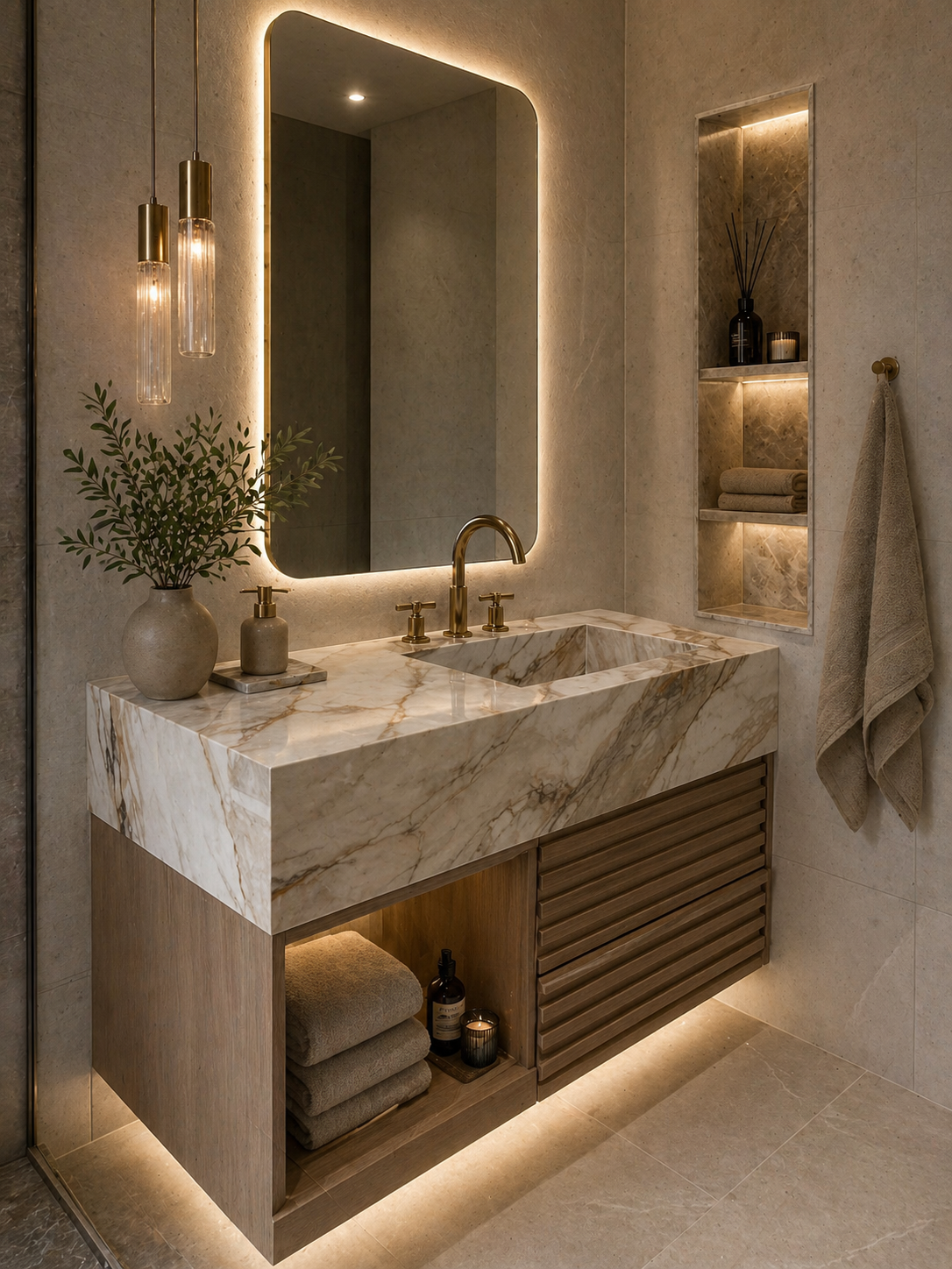 Private bathroom with rainfall shower head