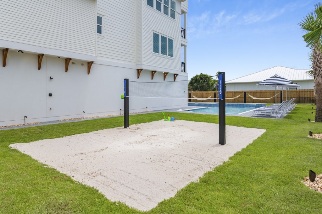 Spike, serve, and dive—our sand volleyball court is ready for your game!
