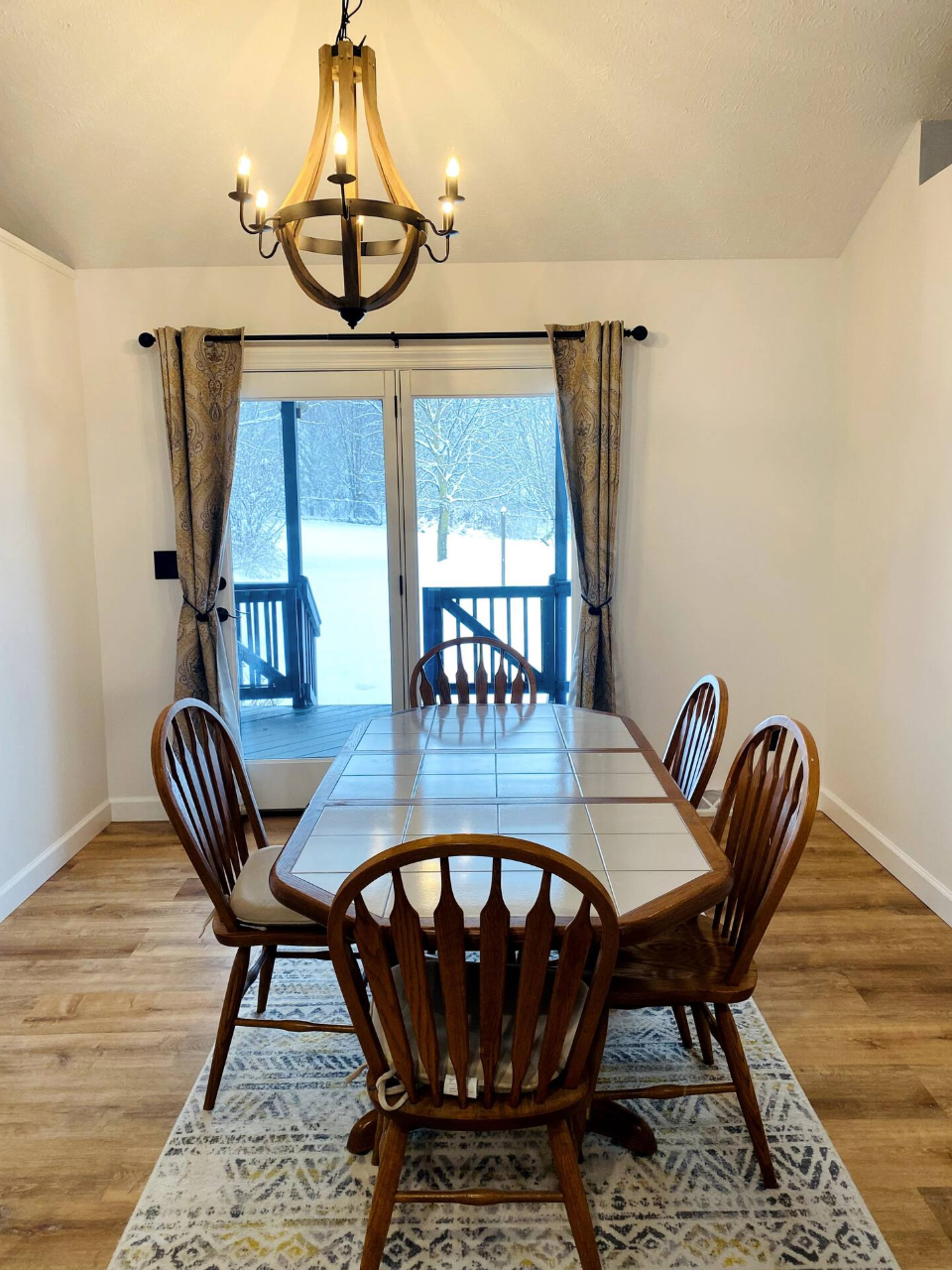 Dining Room with backyard view