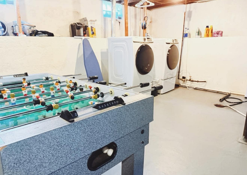 Play foosball in the basement while you wait for your clothes to get done.