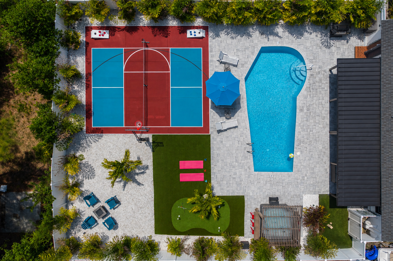 Private Resort Backyard.