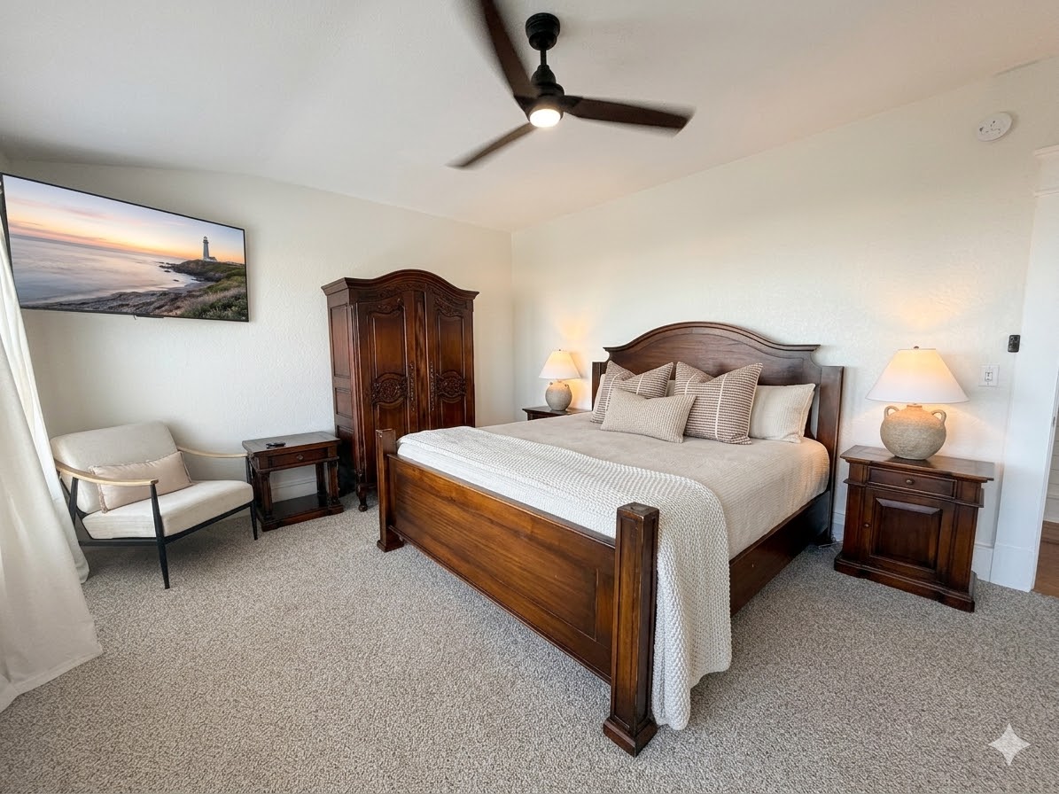 Bedroom 15 — Alternative View Showing Generous Space & Natural Light | The Mark Twain Luxury Accommodations, Outer Banks