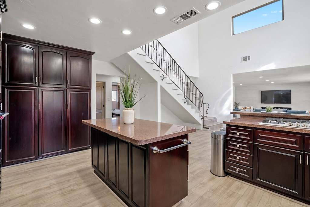 spacious kitchen with large island