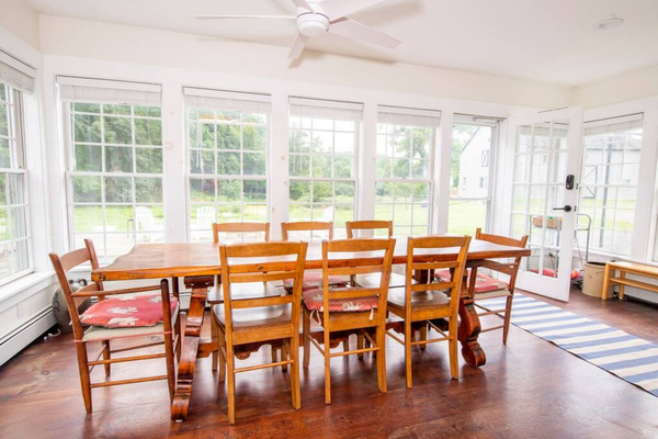 Wraparound windows offer a panoramic view
