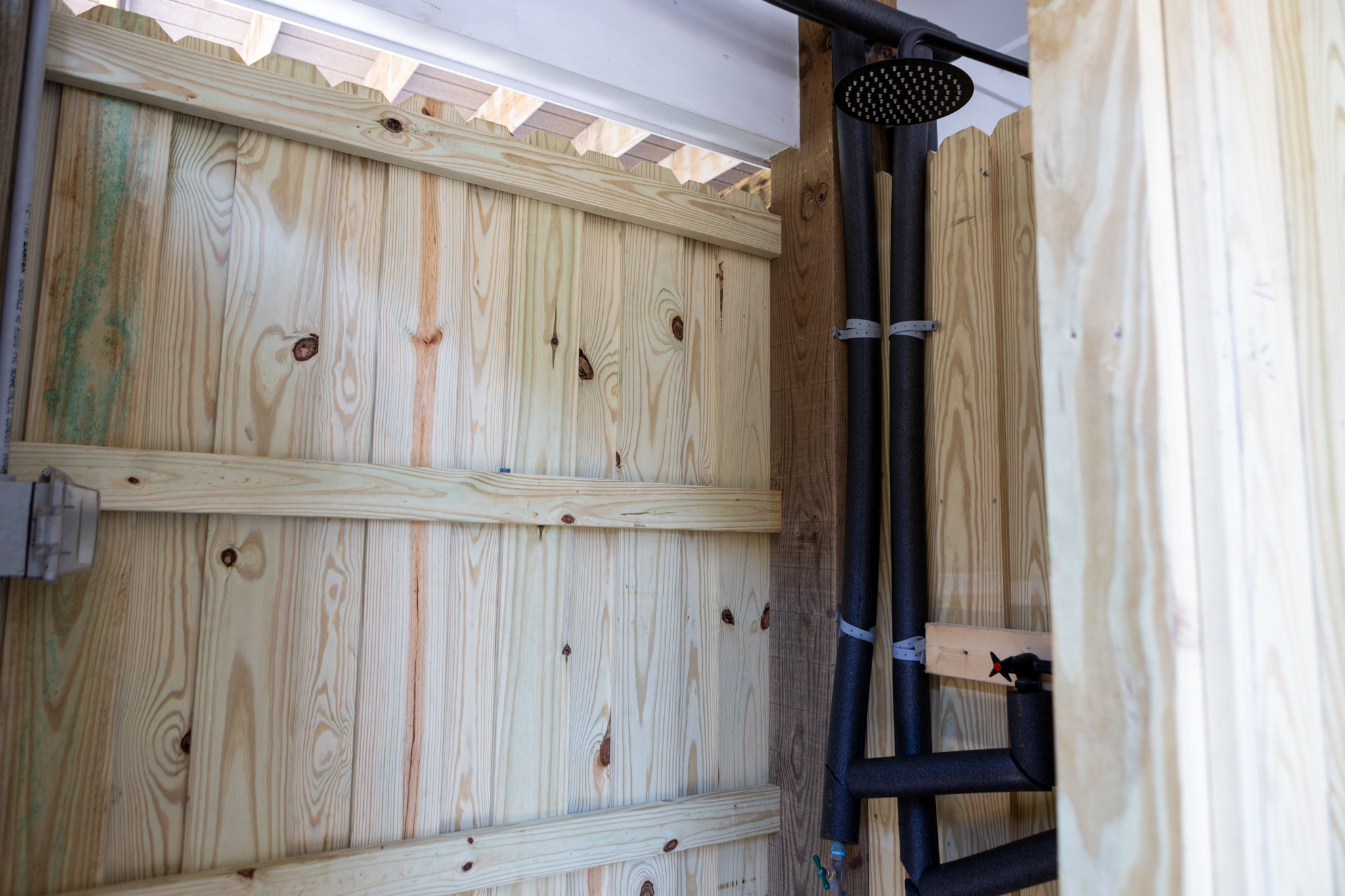 Outdoor shower making life easy!