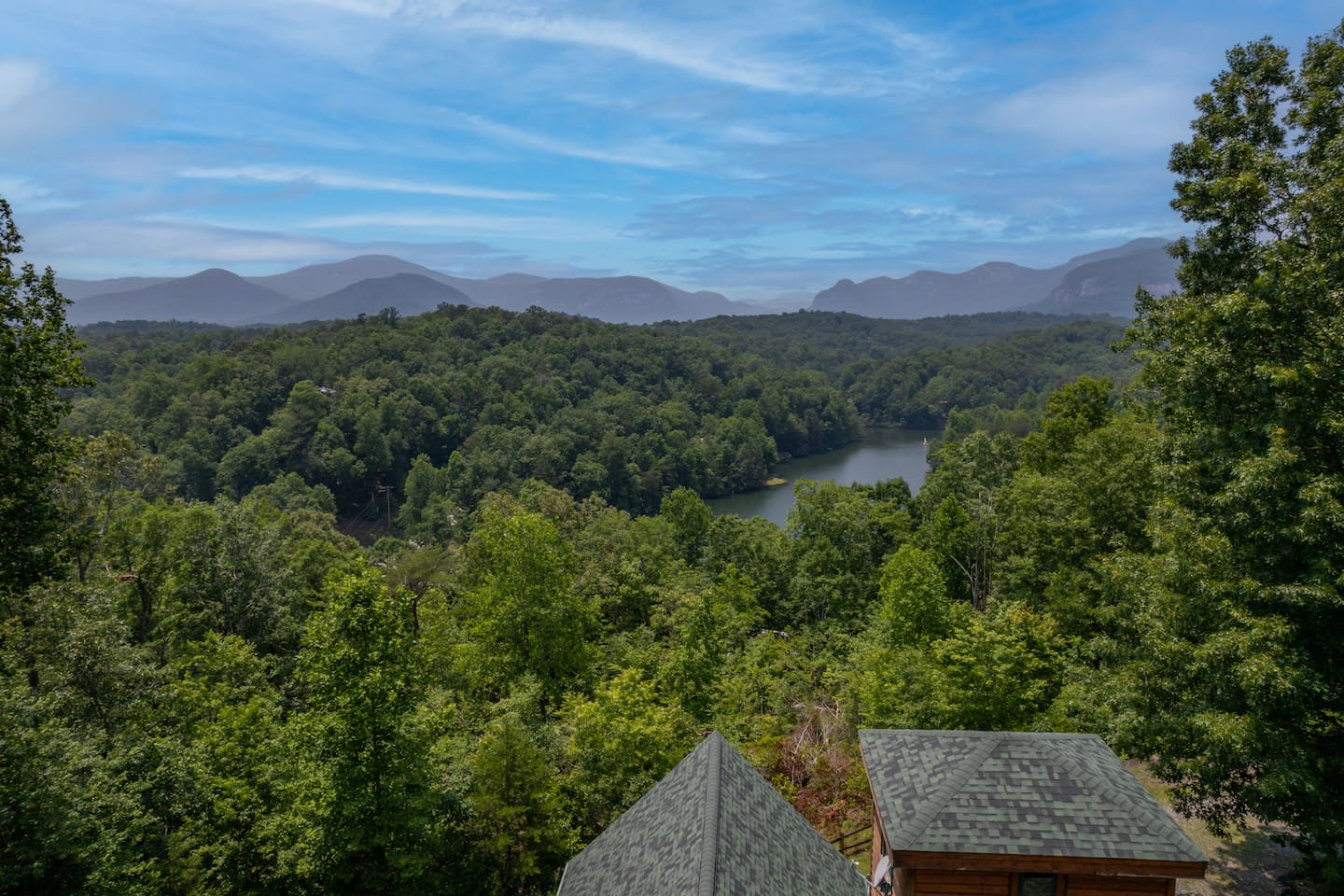 Aerial view of top of cabin