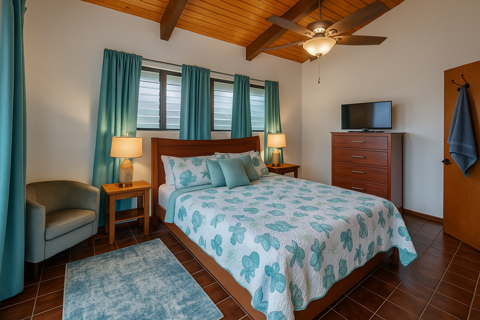 Queen Bed + ensuite bathroom + AC