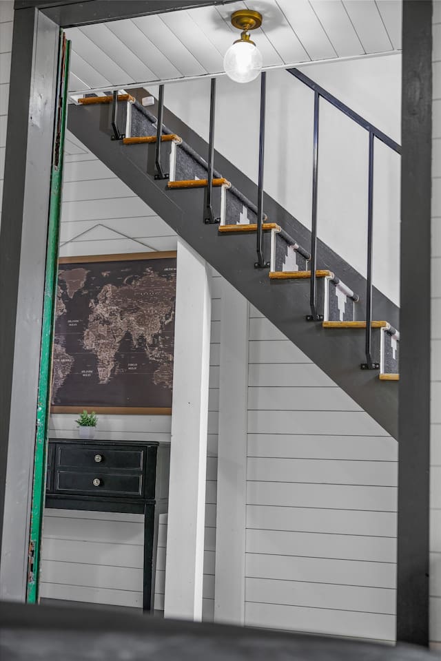 Original 1890s staircase to the second floor-steeper than the typical modern staircase