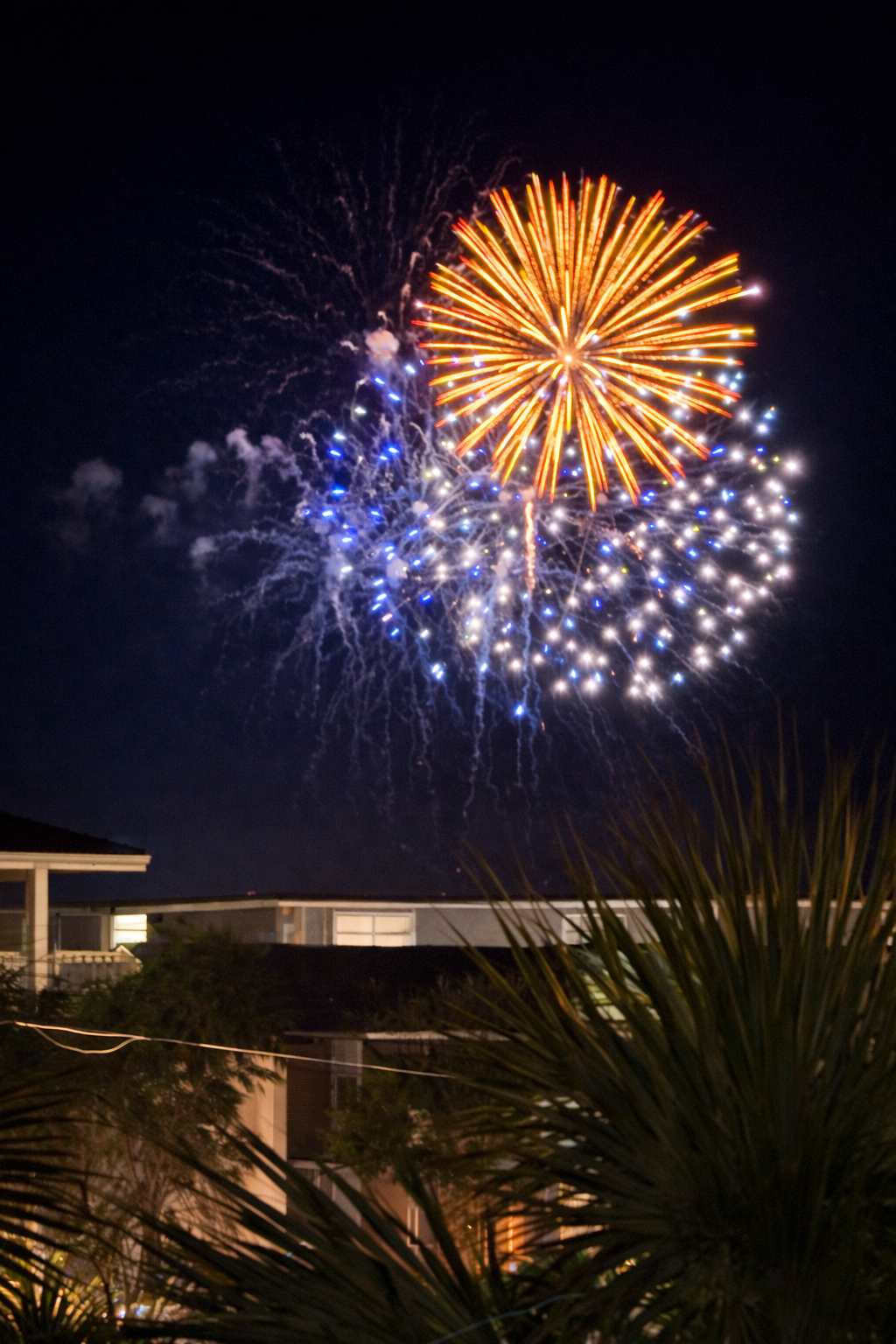 Fireworks at the back deck view 