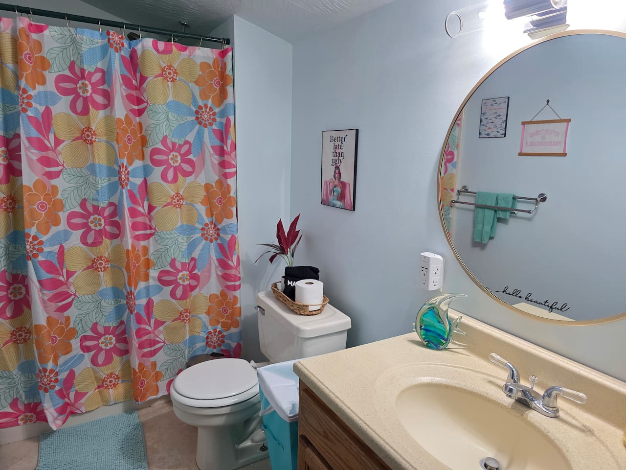 Upstairs bathroom with shower