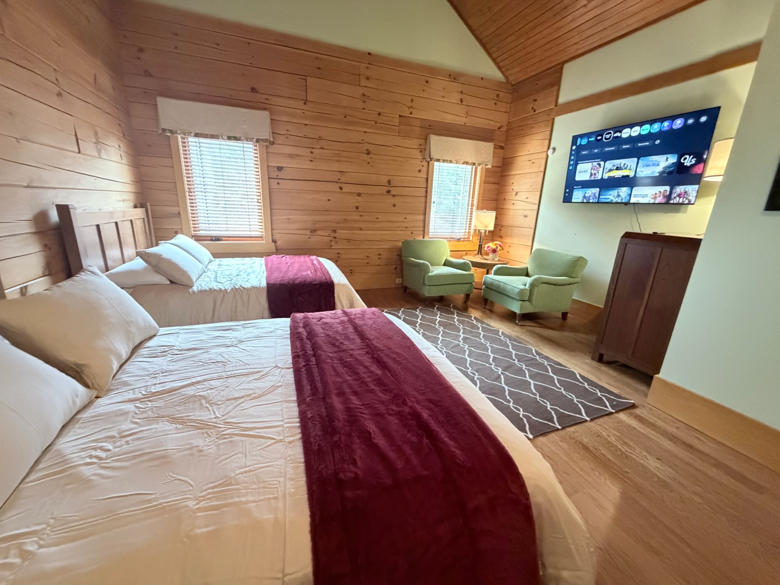 Second bedroom with 2 queen beds and a smart TV