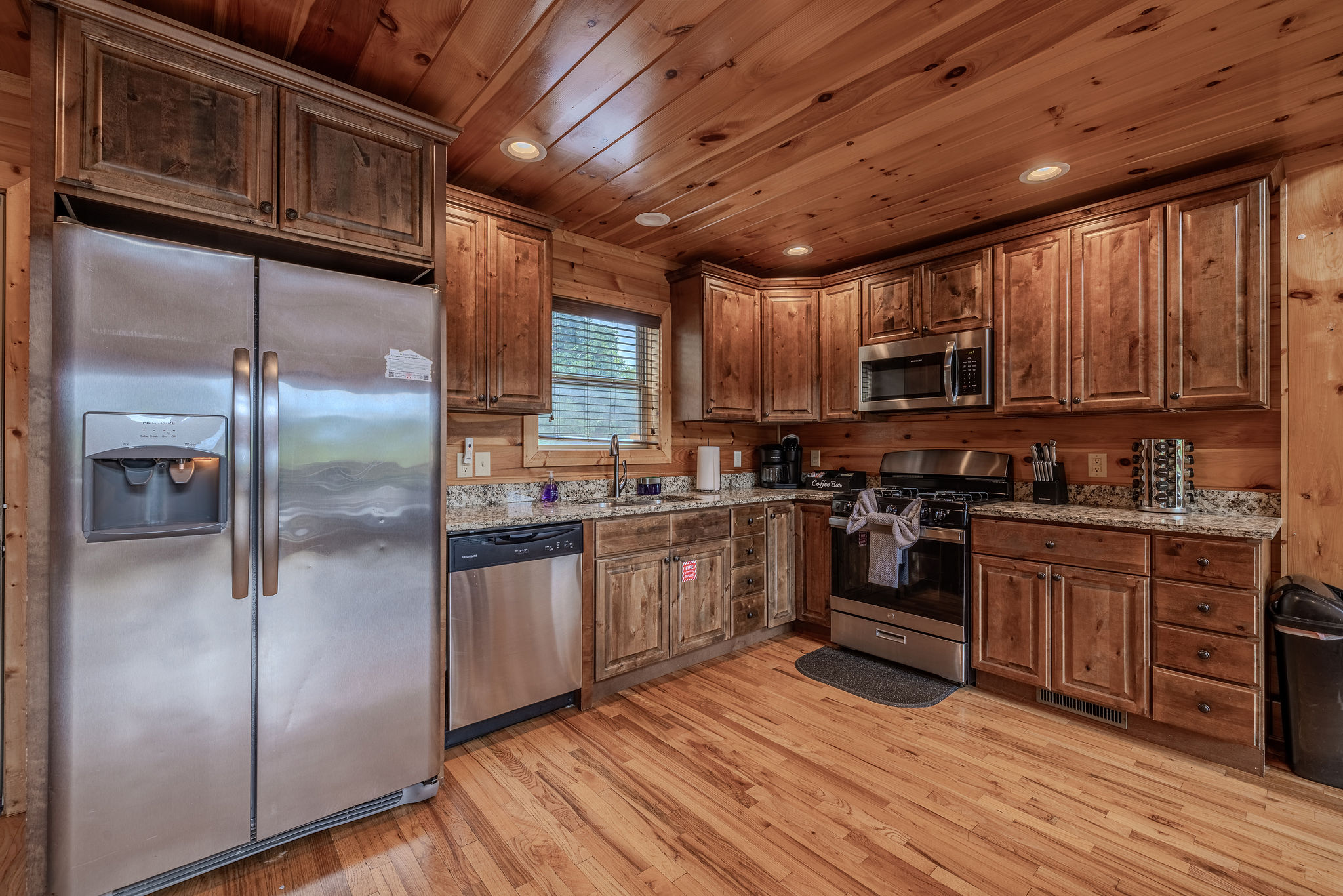 The Supper Club Backstage is the fully equipped kitchen, stocked for practical cabin cooking and easy group meals.