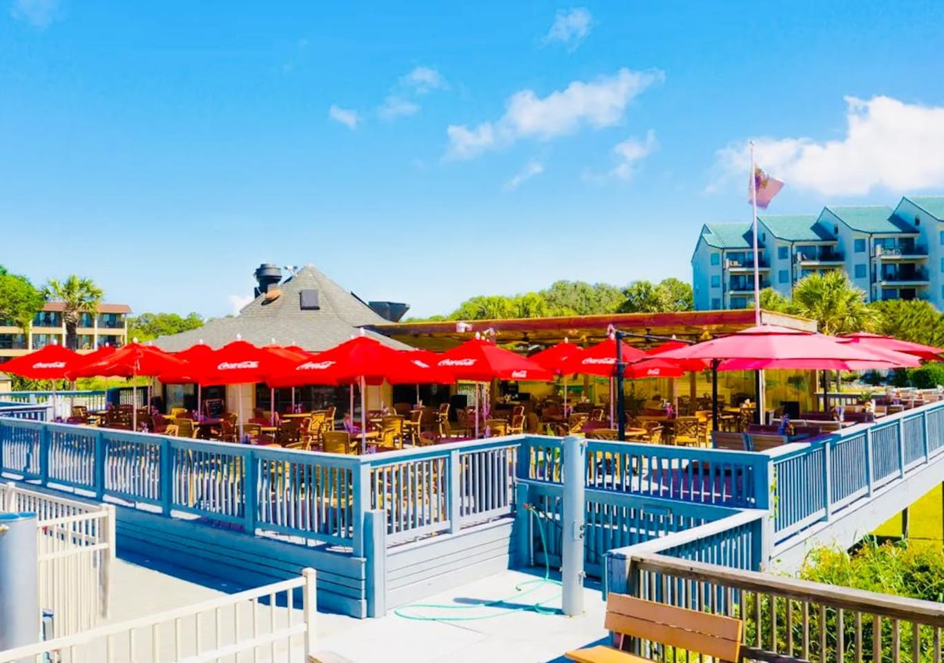 Resort beach bar and deck
