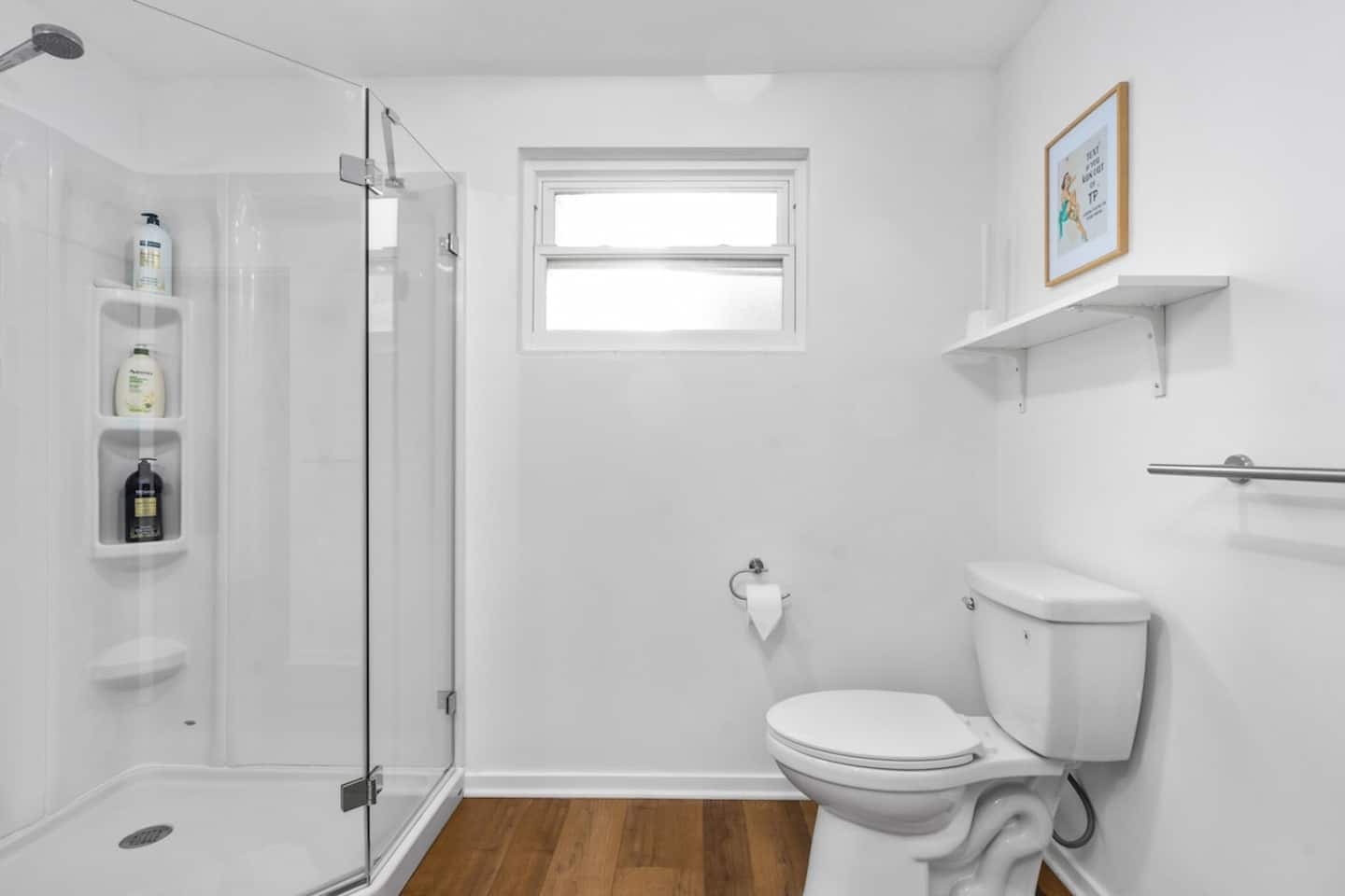 Full bathroom with shower. 