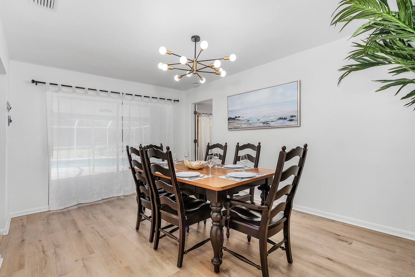 Gather around our spacious dining area, featuring seating for six—ideal for family meals and entertaining guests!