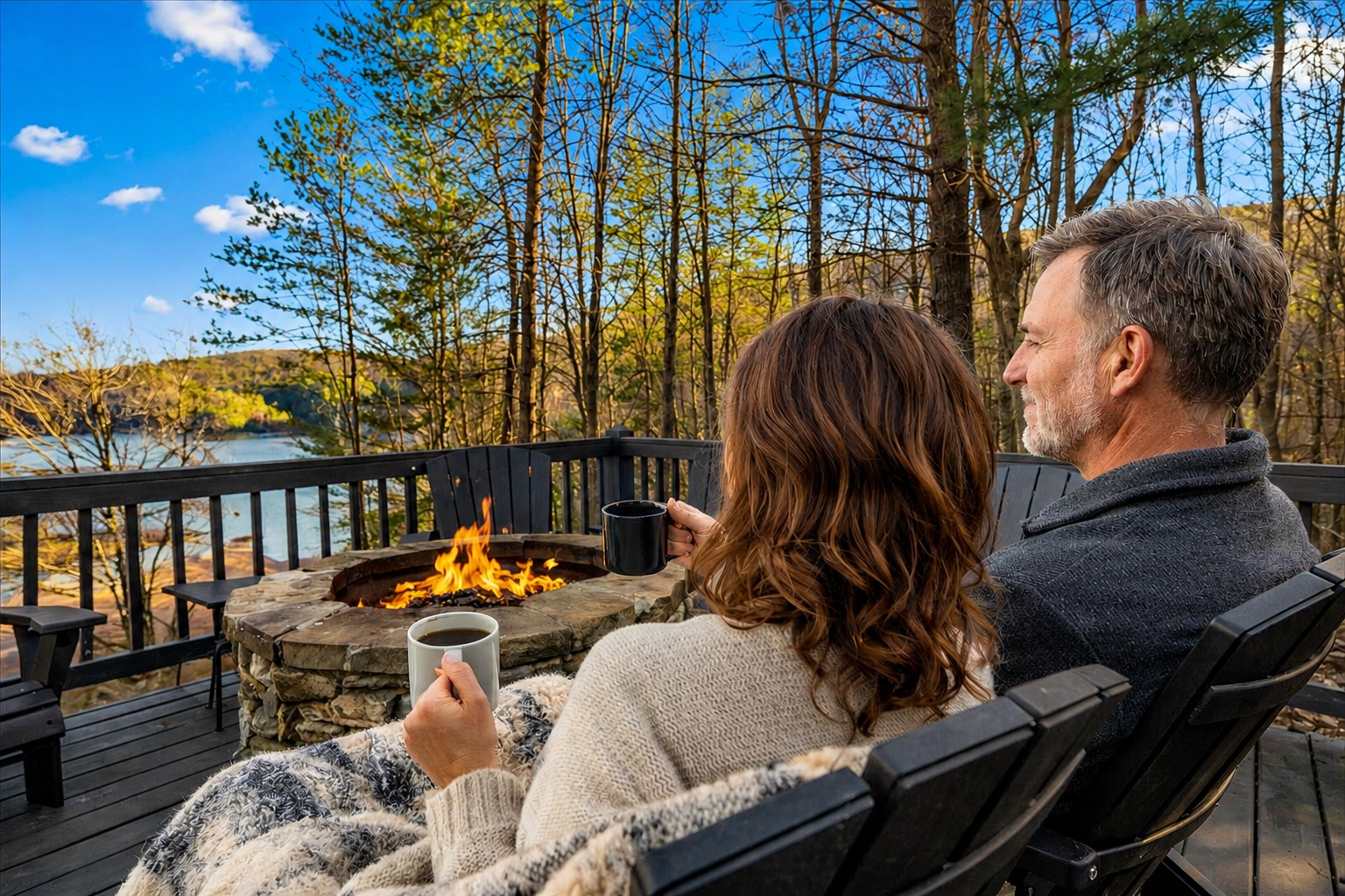 Coffee, quiet mornings, and Lake Blue Ridge views that never get old ☕🌅