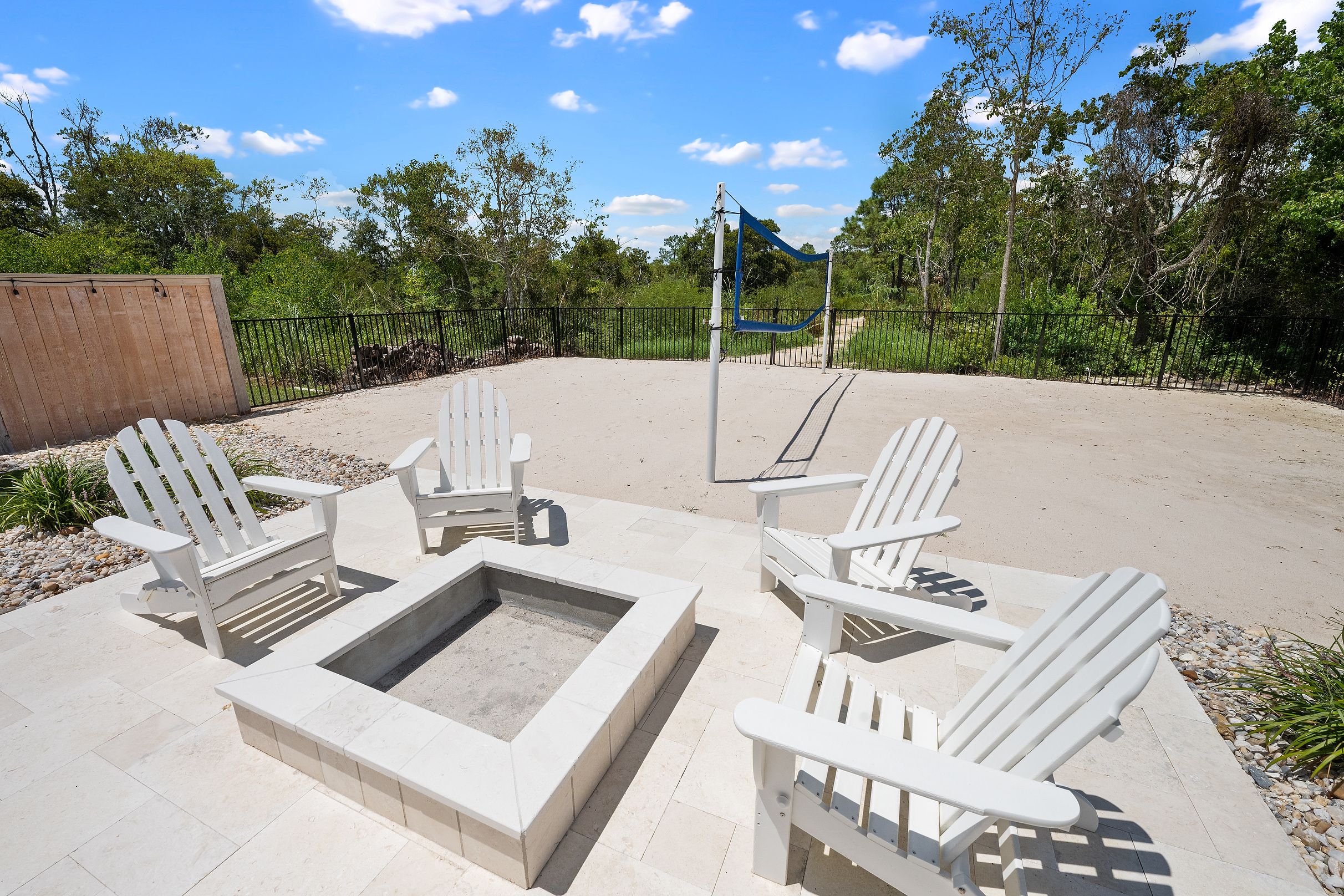 Gather around the fire pit or head straight to the sand volleyball court.