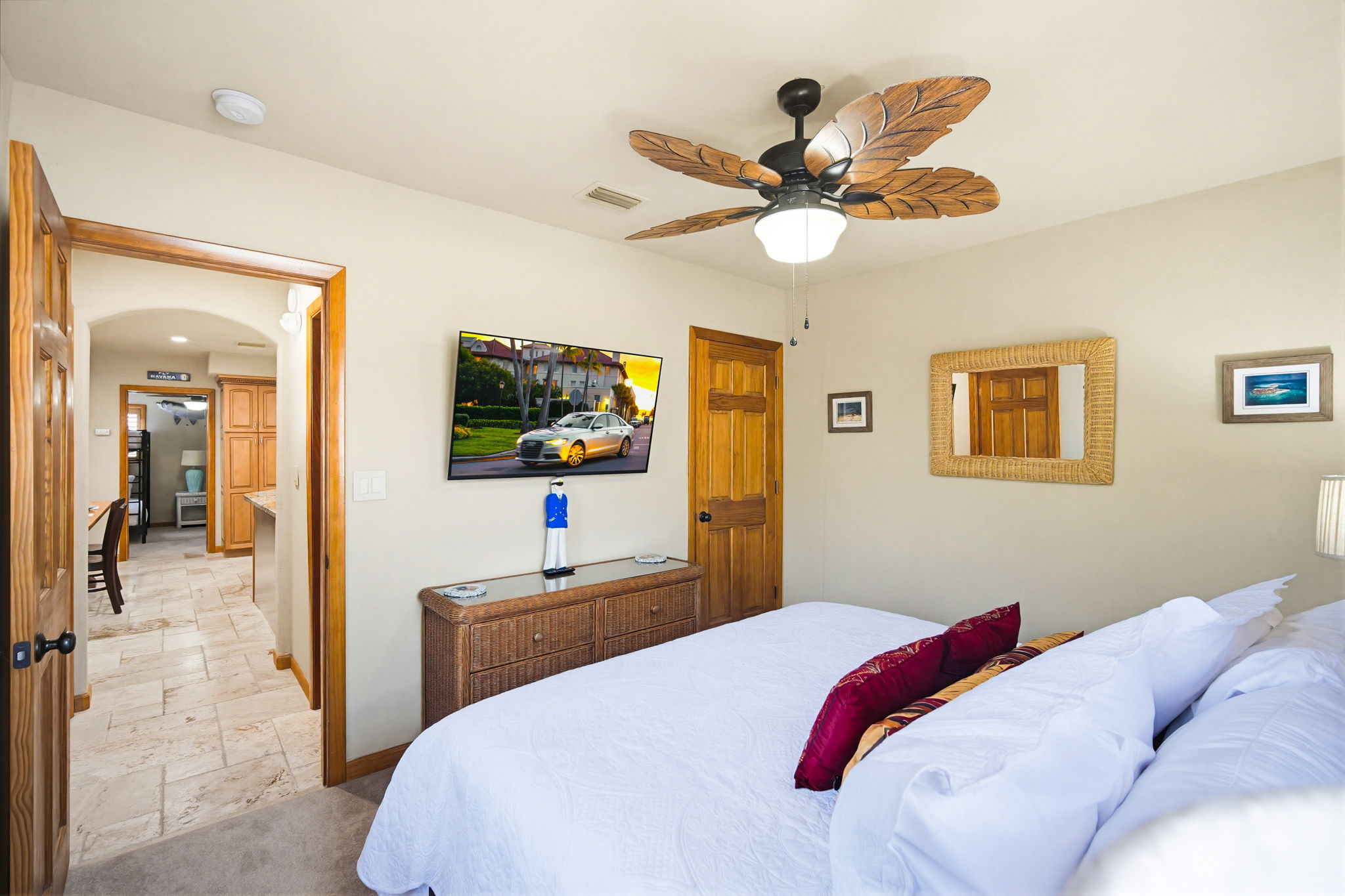 King Size Bed with a TV for your use.