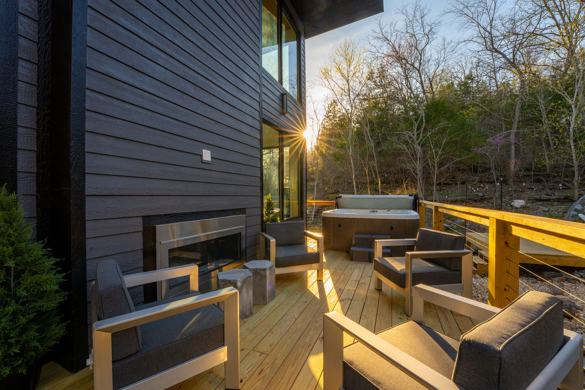 Unwind on the deck with nothing but trees, sky, and fresh air