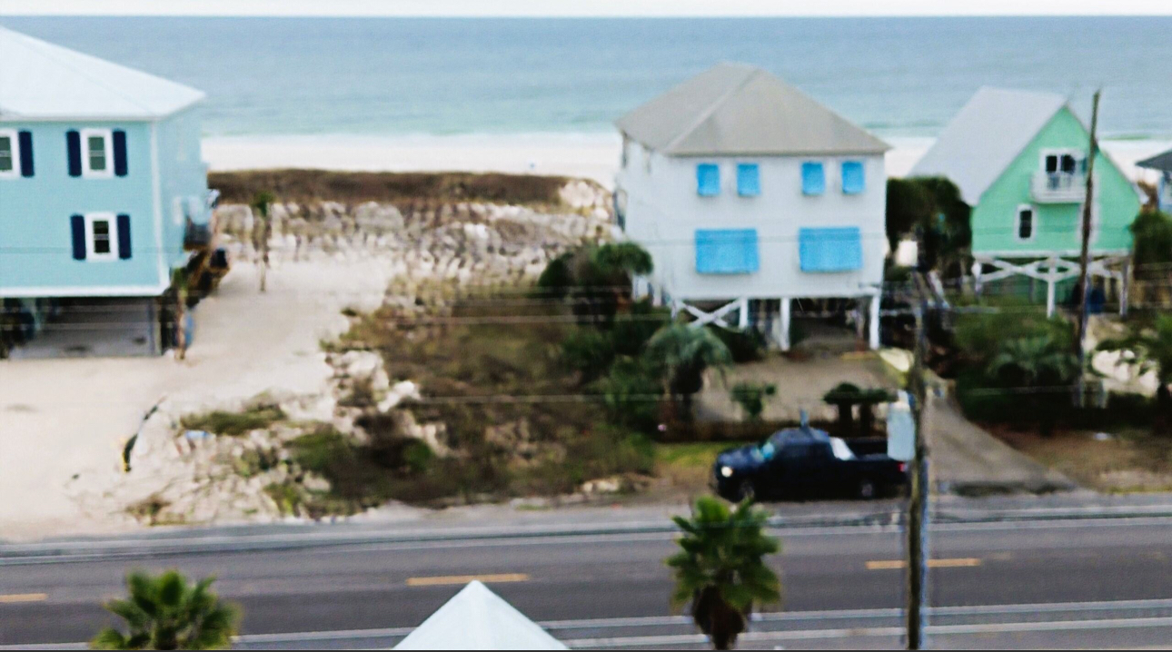 View to beach across the street