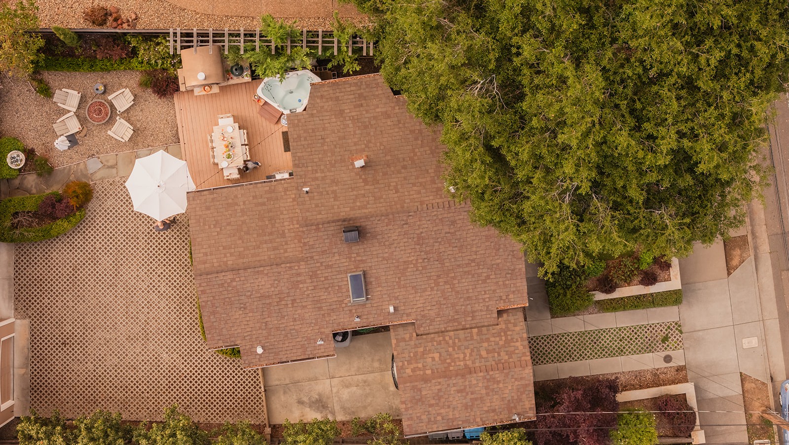 Aerial view of the home