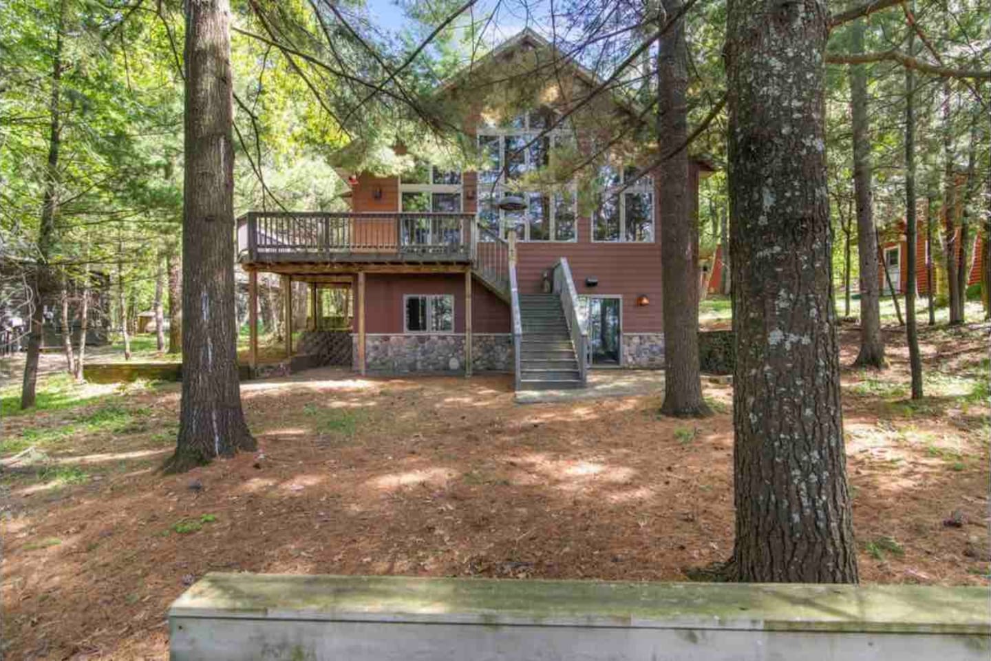 View from the lake deck (stairs to the water from the deck)