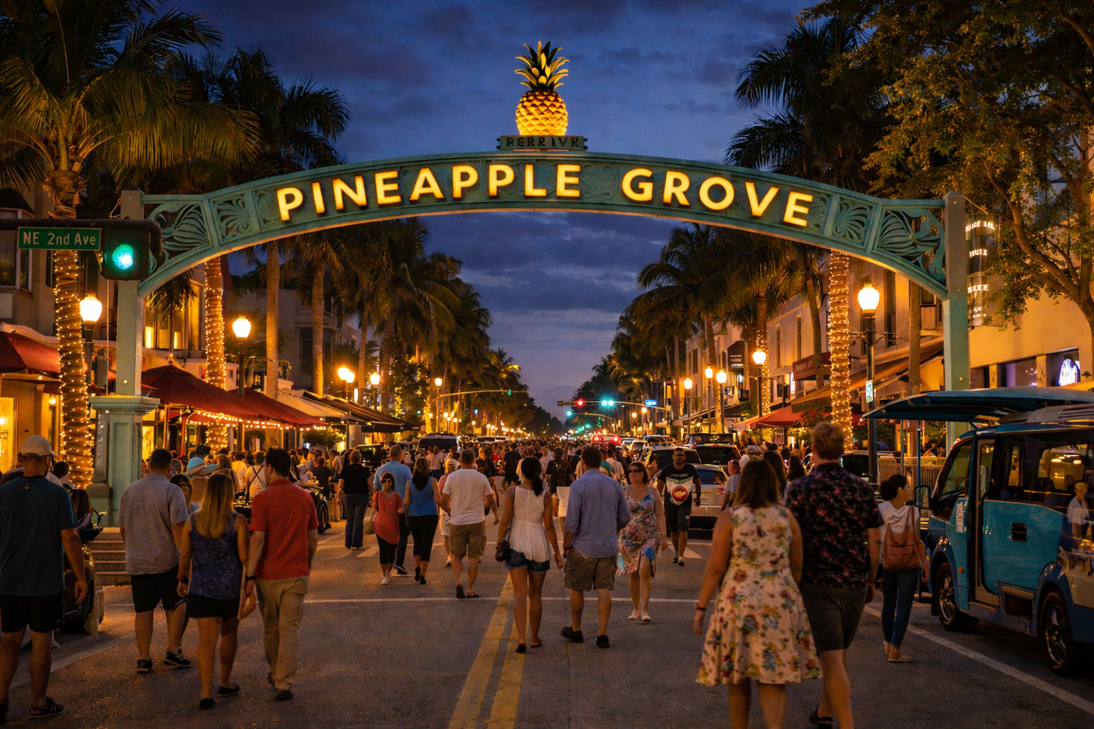 Stroll on the Atlantic Ave,  enjoy the lively restaurants, boutique shops, and glowing evening energy just minutes from your stay in the heart of Delray Beach.
