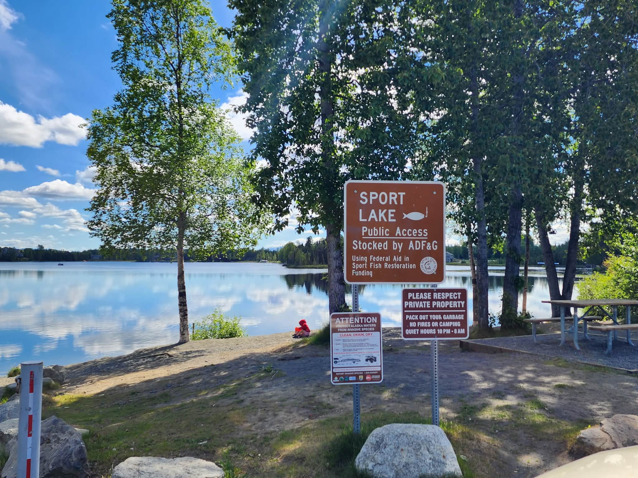 Sport Lake located across the street