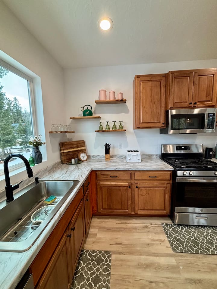 Large open kitchen perfect for preparing meals