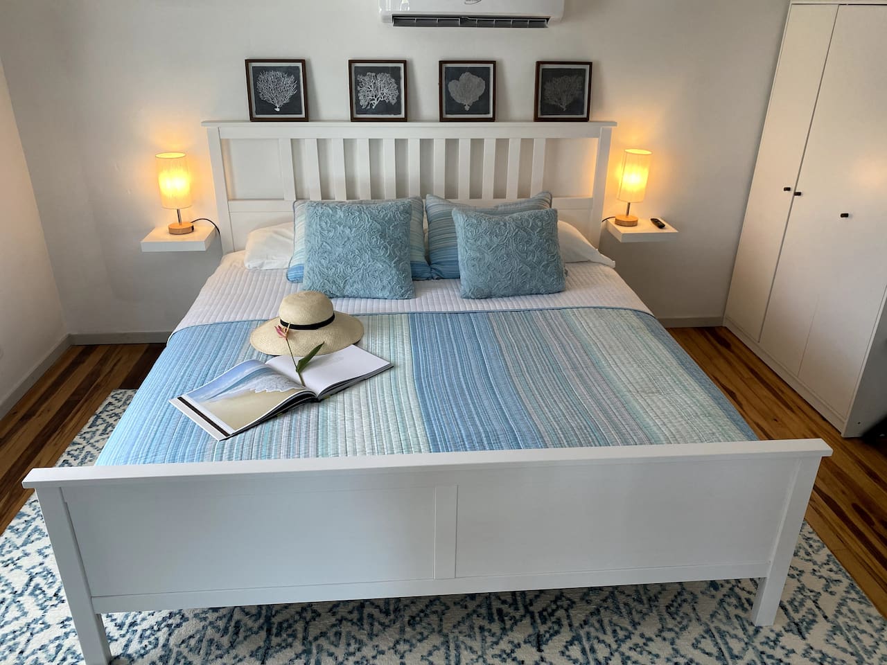 Here we have the super duper comfy Coral Suite King bed. One thing you can count on with our home is super comfy with the beds and linens. After all we spend 8 hours sleeping(if you don't have young kids), might as well get the best!