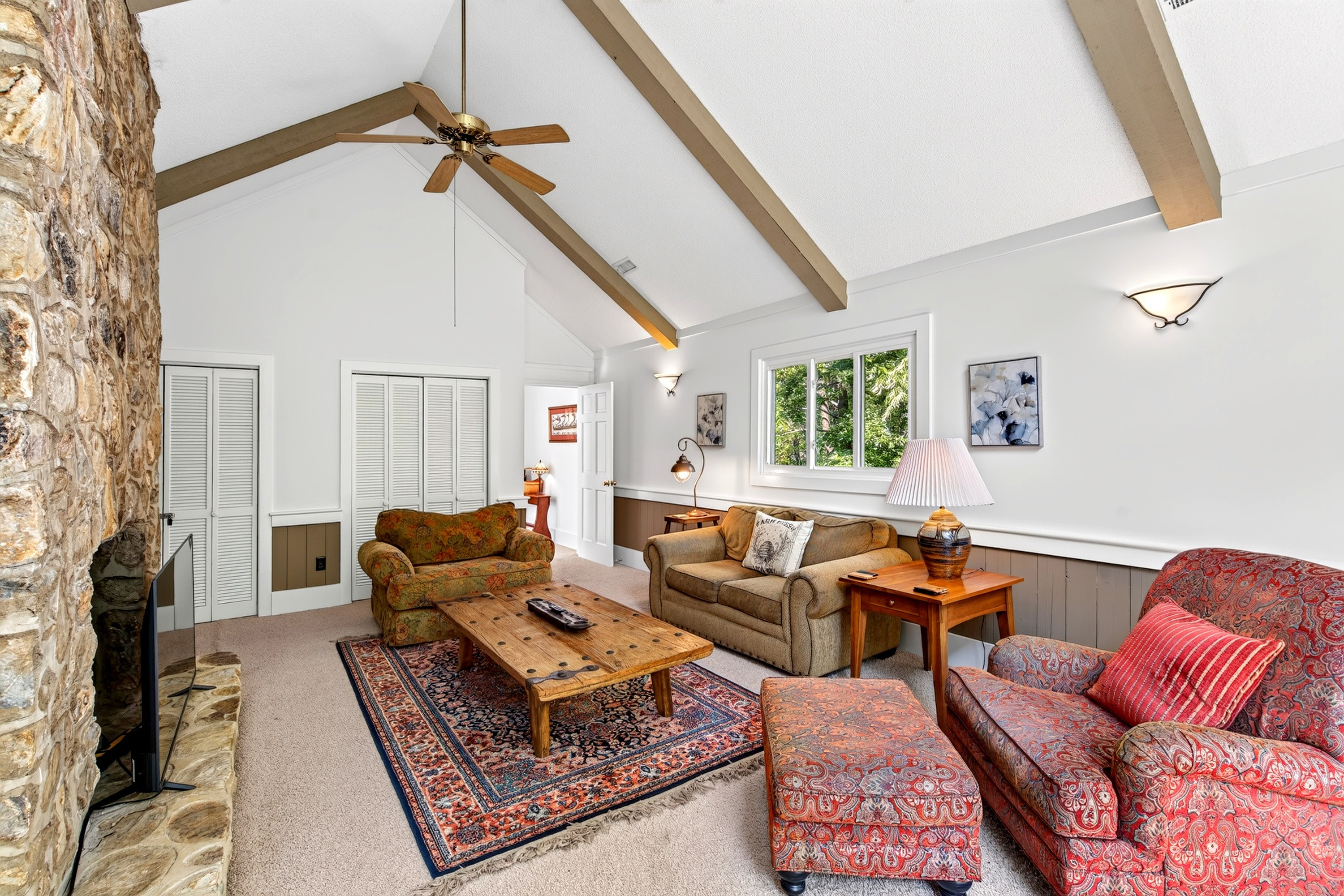 Plenty of cozy seating upstairs